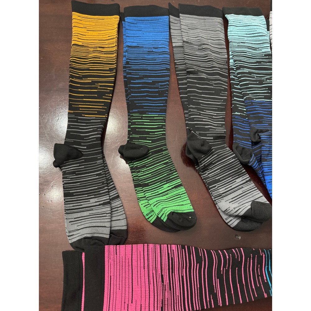 Compression Socks Knee High Gradient Stripe Color… - image 2